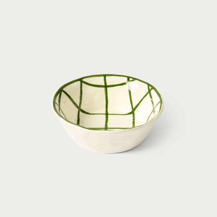 Snack Bowl Green Check