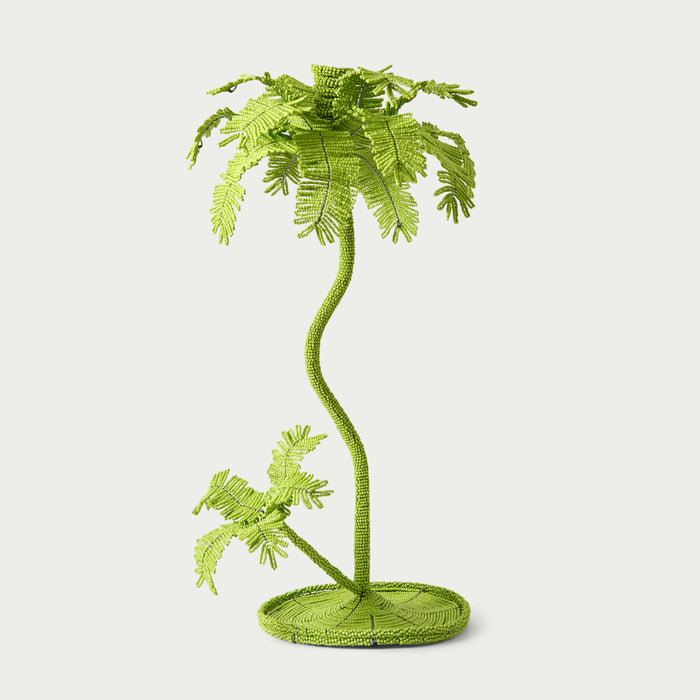 Tall Palm Tree Candlestick Lime