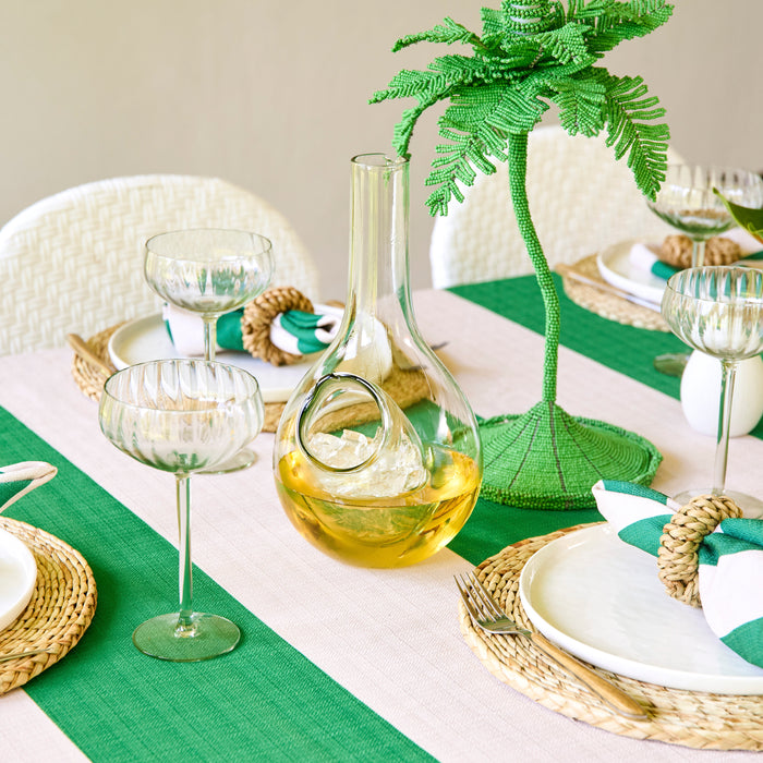 Medium Tablecloth Green and Cream Stripes