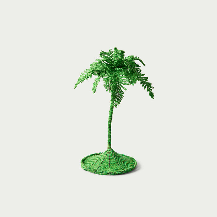 Medium Palm Tree Candlestick Dark Green