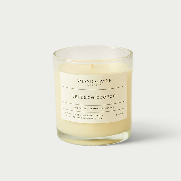 Glass Single Wick Candle Terrace Breeze