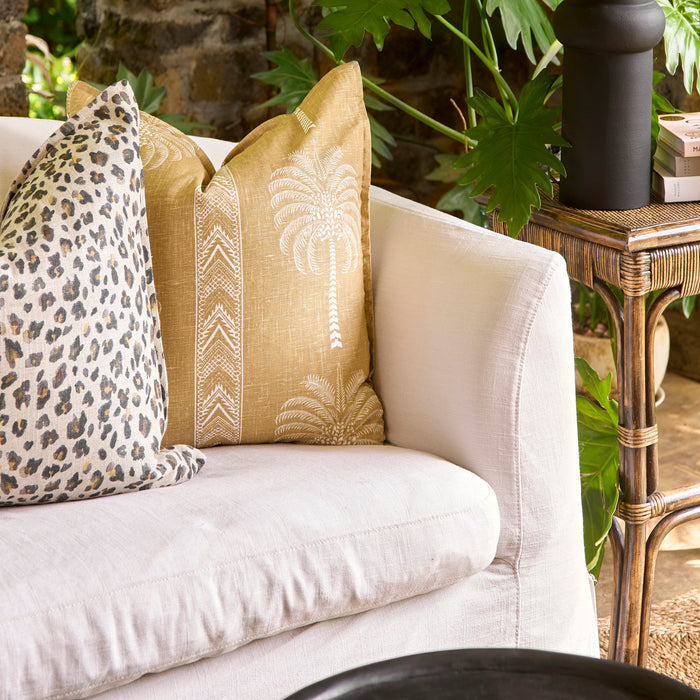 Leopard Charcoal Linen Scatter Cover