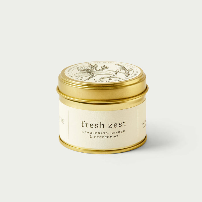 Gold Tin Travel Candle Fresh Zest