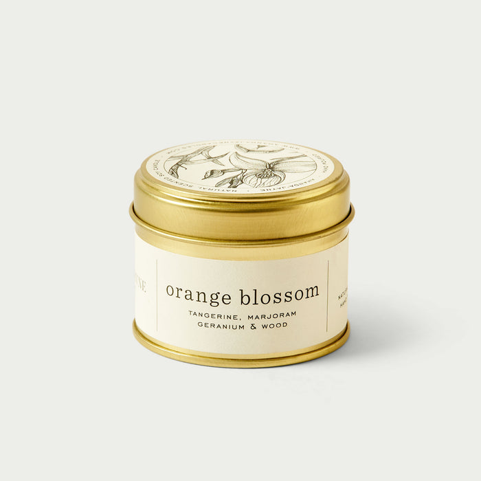 Gold Tin Travel Candle Orange Blossom