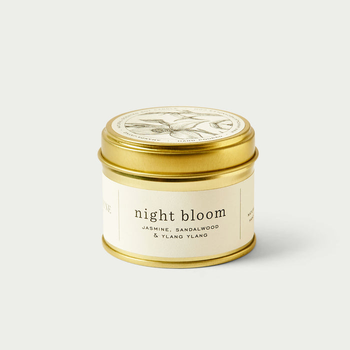 Gold Tin Travel Candle Night Bloom