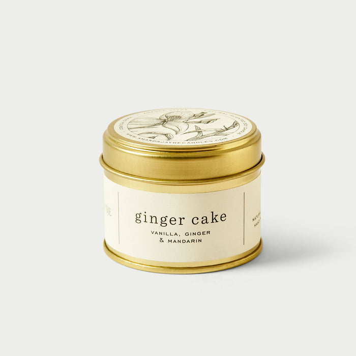 Gold Tin Travel Candle Ginger Cake