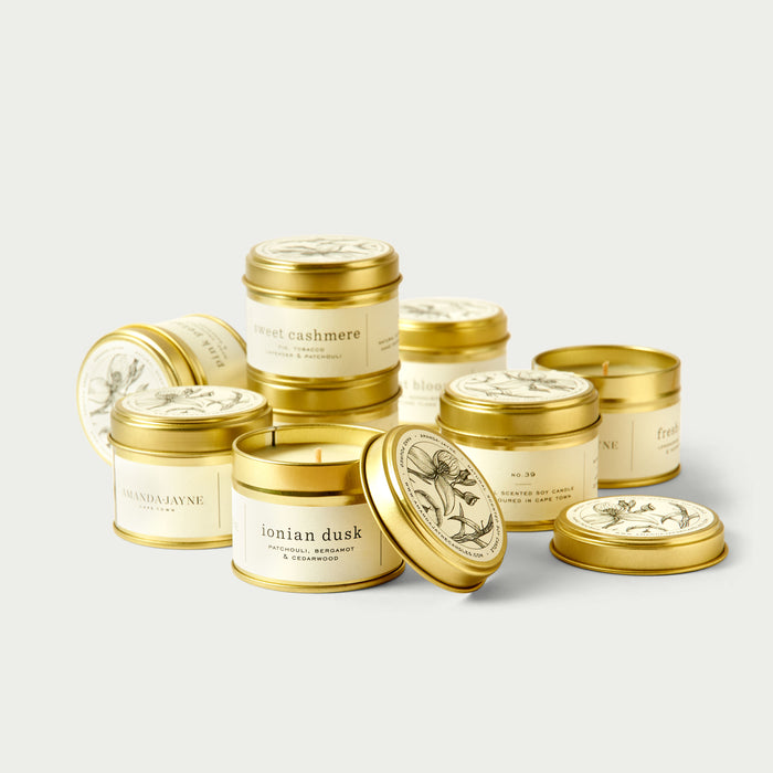Gold Tin Travel Candle Ginger Cake