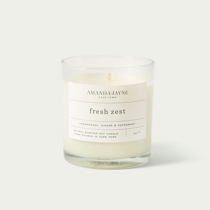 Glass Single Wick Candle Fresh Zest