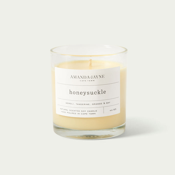 Glass Single Wick Candle Honeysuckle
