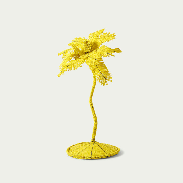 Medium Palm Tree Candlestick Medium Yellow