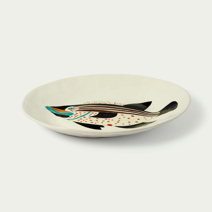 Large Oval Platter Burgundy Fish