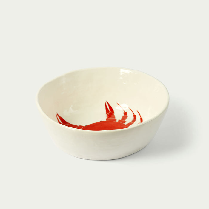 Large Round Bowl Red Crab