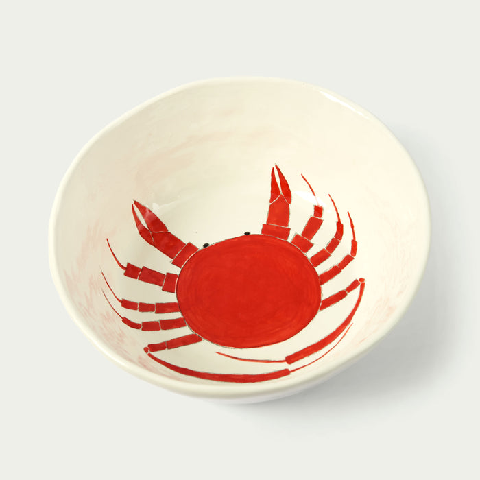 Large Round Bowl Red Crab