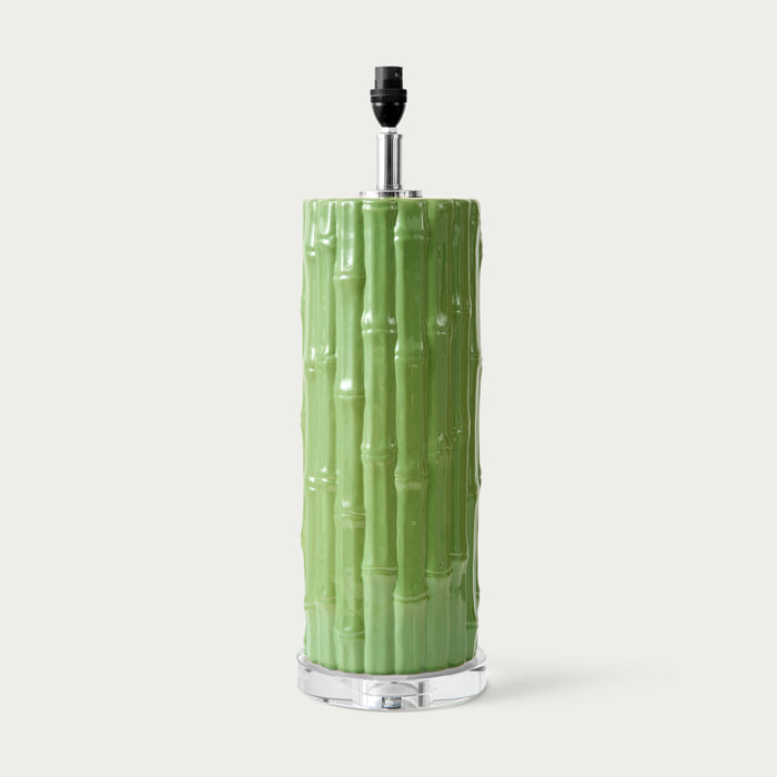 Green Ceramic Bamboo Table Lamp