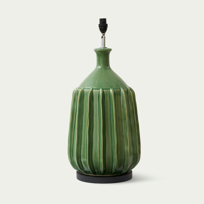 Green Ceramic Fin Lamp