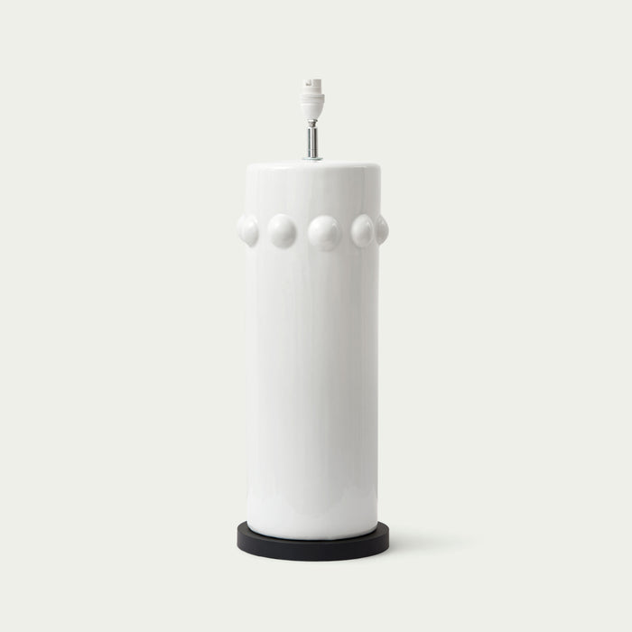 White Ceramic Lamp With Bobbles