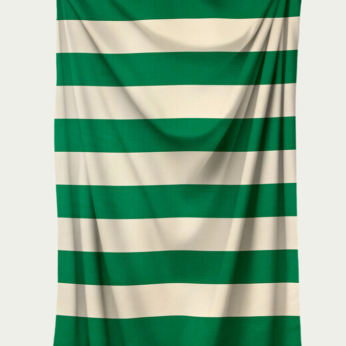 Medium Tablecloth Green and Cream Stripes