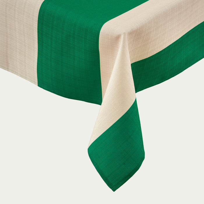 Medium Tablecloth Green and Cream Stripes