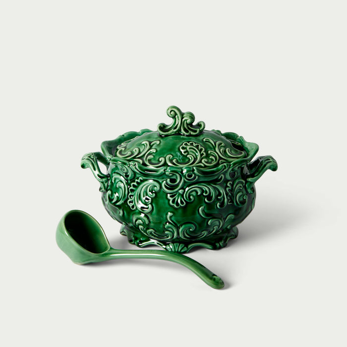 French Twirly Tureen Green