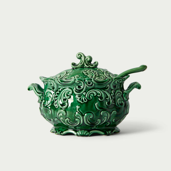 French Twirly Tureen Green