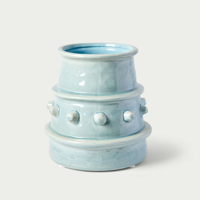 Ceramic Planter Bobbles Detail (Baby Blue)