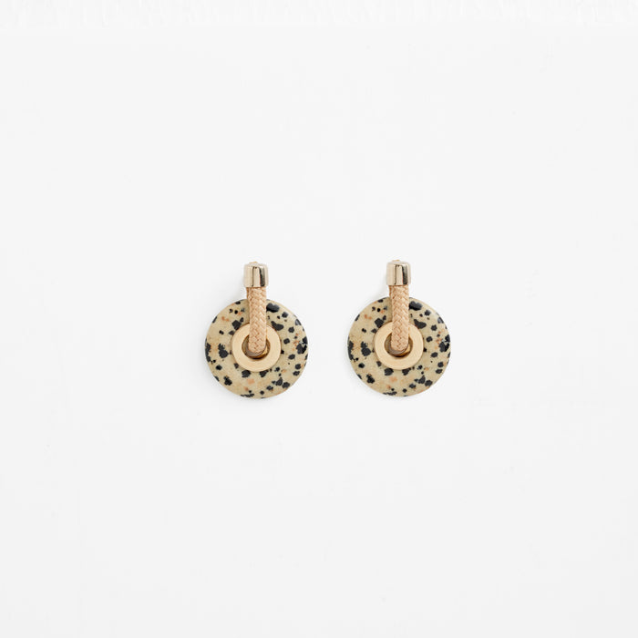 Ousia Earrings Beige Dalmatian Jasper